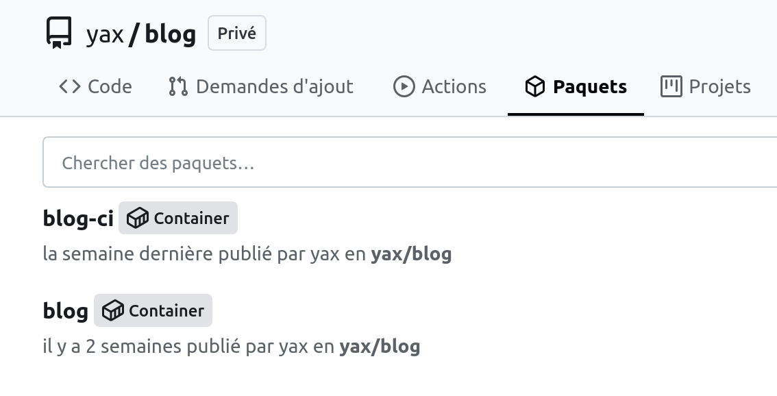 Paquets du projet